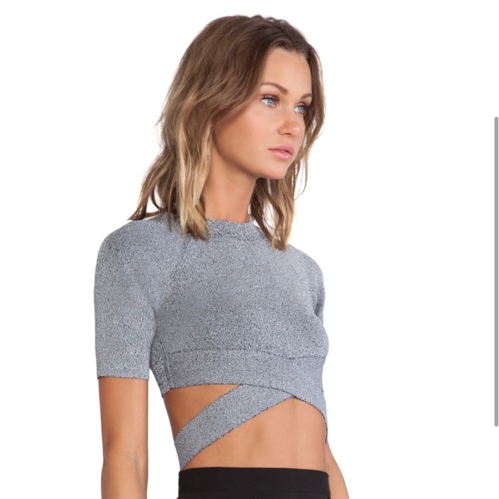 NWT T ALEXANDER WANG CRISS CROSS KNIT TOP SIZE SMALL Z349